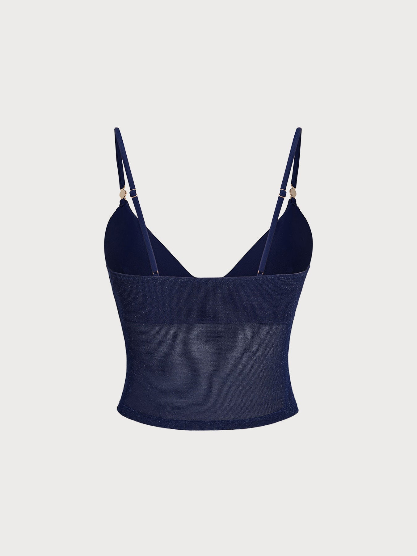 Altın Detaylı Mavi Tankini Üst - Şık ve Rahat Yaz Modası