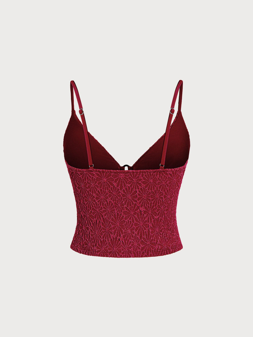 Şarap Kırmızısı Lurex Tankini Üst - Şık ve Rahat Yaz Modası