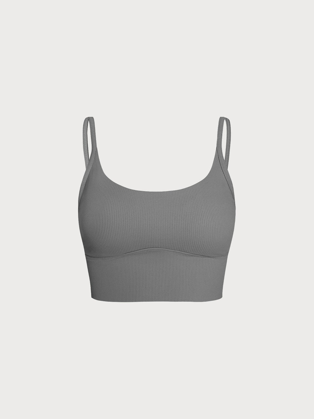 Premium Gri Ribanalı Kare Yaka Spor Atlet - Rahat ve Şık