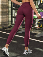 Bordo Yüksek Bel Çapraz Legging 28"" - Şık ve Rahat