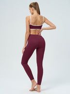 Bordo Yüksek Bel Çapraz Legging 28"" - Şık ve Rahat