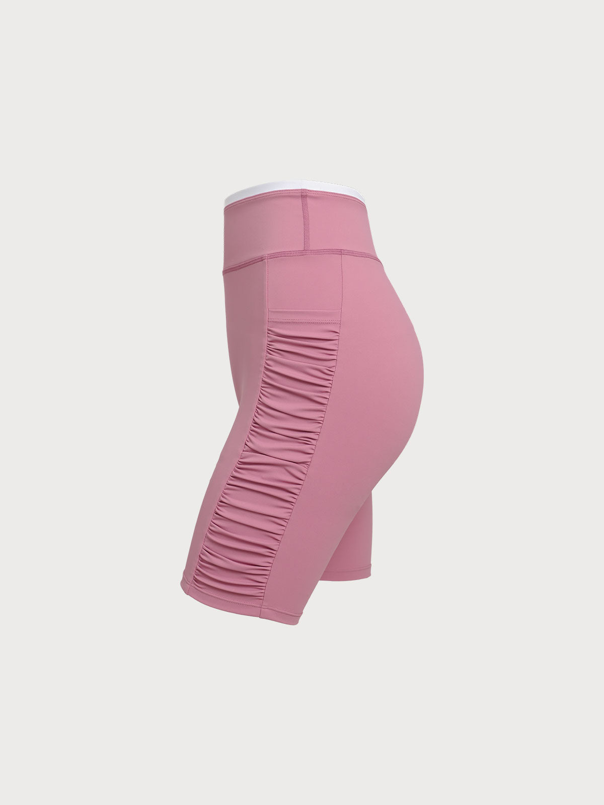 Kadın Pembe Kırışık 6'' Fitness Şortları - Rahat ve Şık