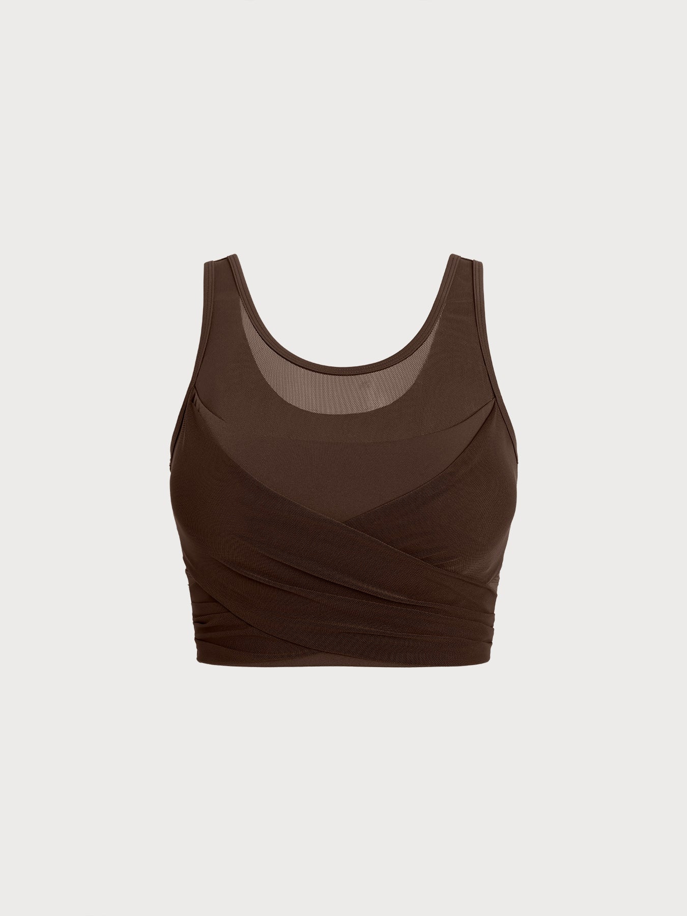 Kahve Renkli Destekli Ön Tank Top - Şık ve Rahat