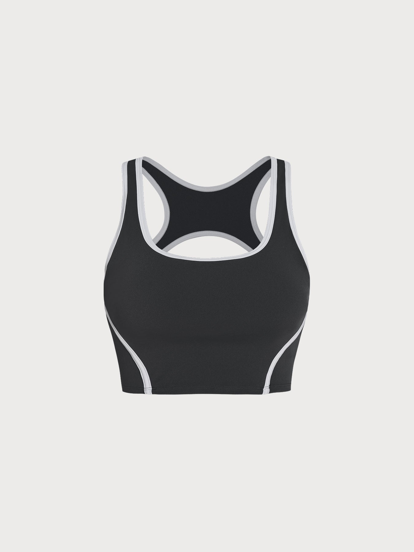 Yüksek Performanslı Siyah Kontrast Dikişli Spor Atlet