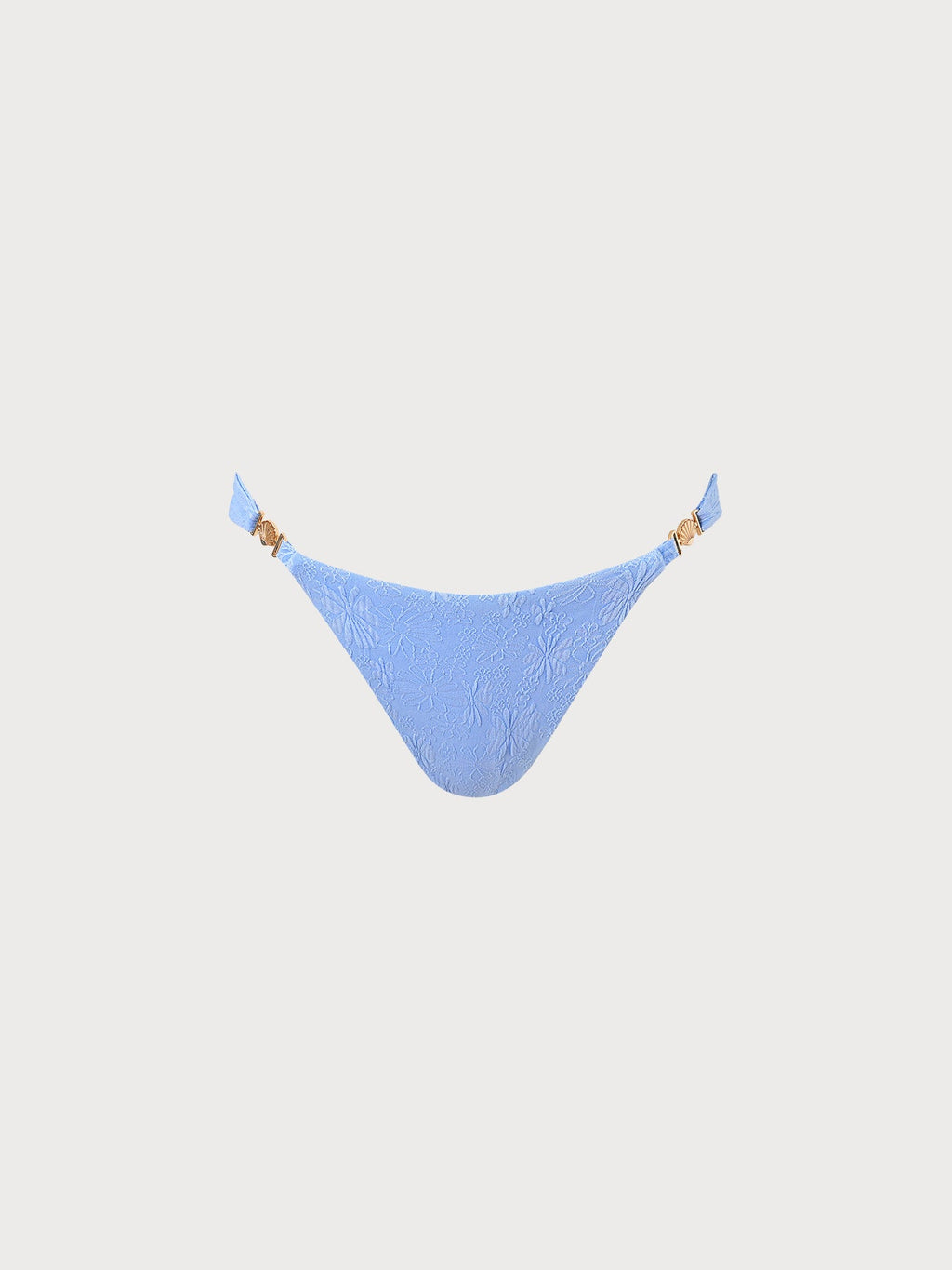 Dokulu Gökyüzü Mavisi Altın Detaylı Bikini Altı