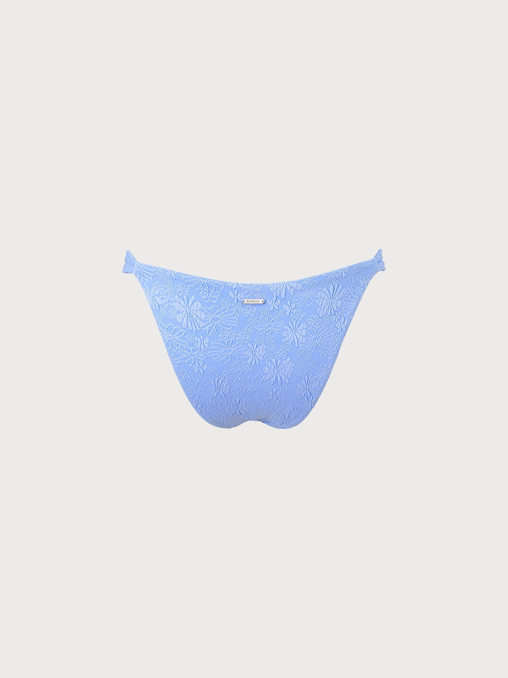 Dokulu Gökyüzü Mavisi Altın Detaylı Bikini Altı