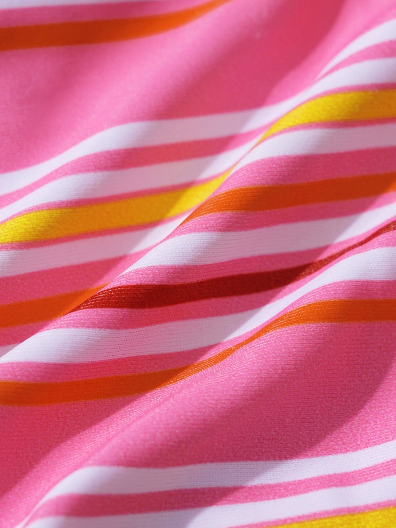 Çizgili Pembe Düğüm Detaylı Çapraz Bikini Üstü