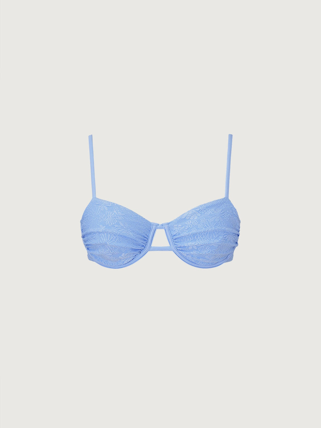 Dokulu Gökyüzü Mavisi Destekli Bikini Üstü