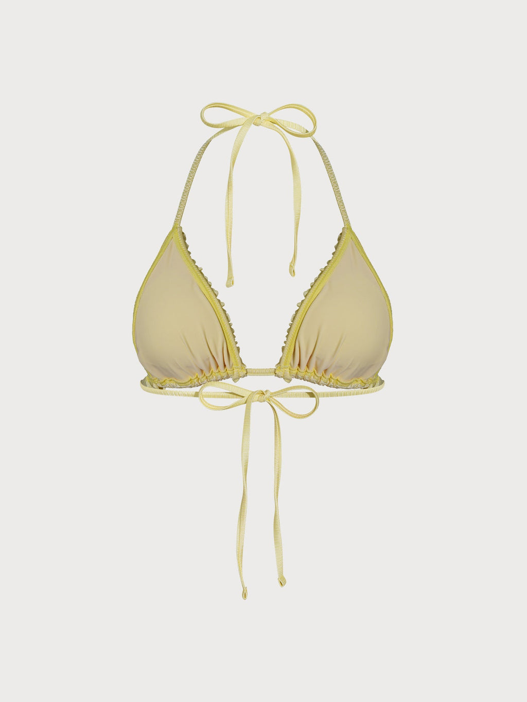 Şık Sarı Volanlı Triangle Bikini Üstü - Yaz Modası