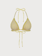 Şık Sarı Volanlı Triangle Bikini Üstü - Yaz Modası