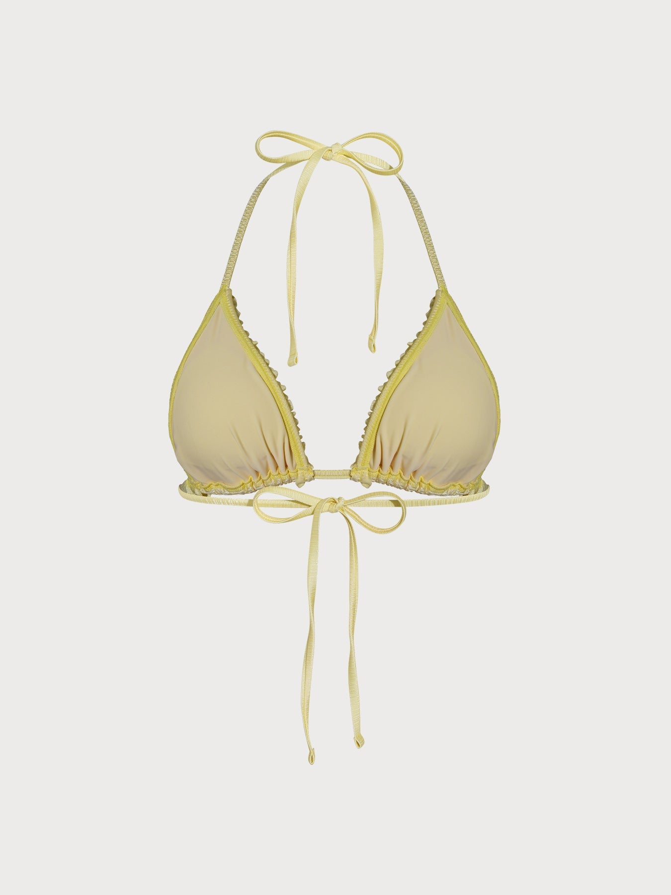 Şık Sarı Volanlı Triangle Bikini Üstü - Yaz Modası