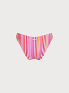 Kadın Pembe Çizgili Yan Düğüm Bikini Altı - Şık ve Rahat
