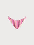 Kadın Pembe Çizgili Yan Düğüm Bikini Altı - Şık ve Rahat