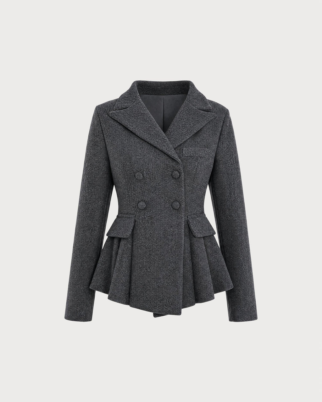 Gri Çift Düğmeli Blazer