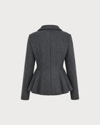 Gri Çift Düğmeli Blazer