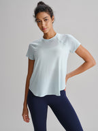 Premium Açık Mavi File Raglan Kol Tişört