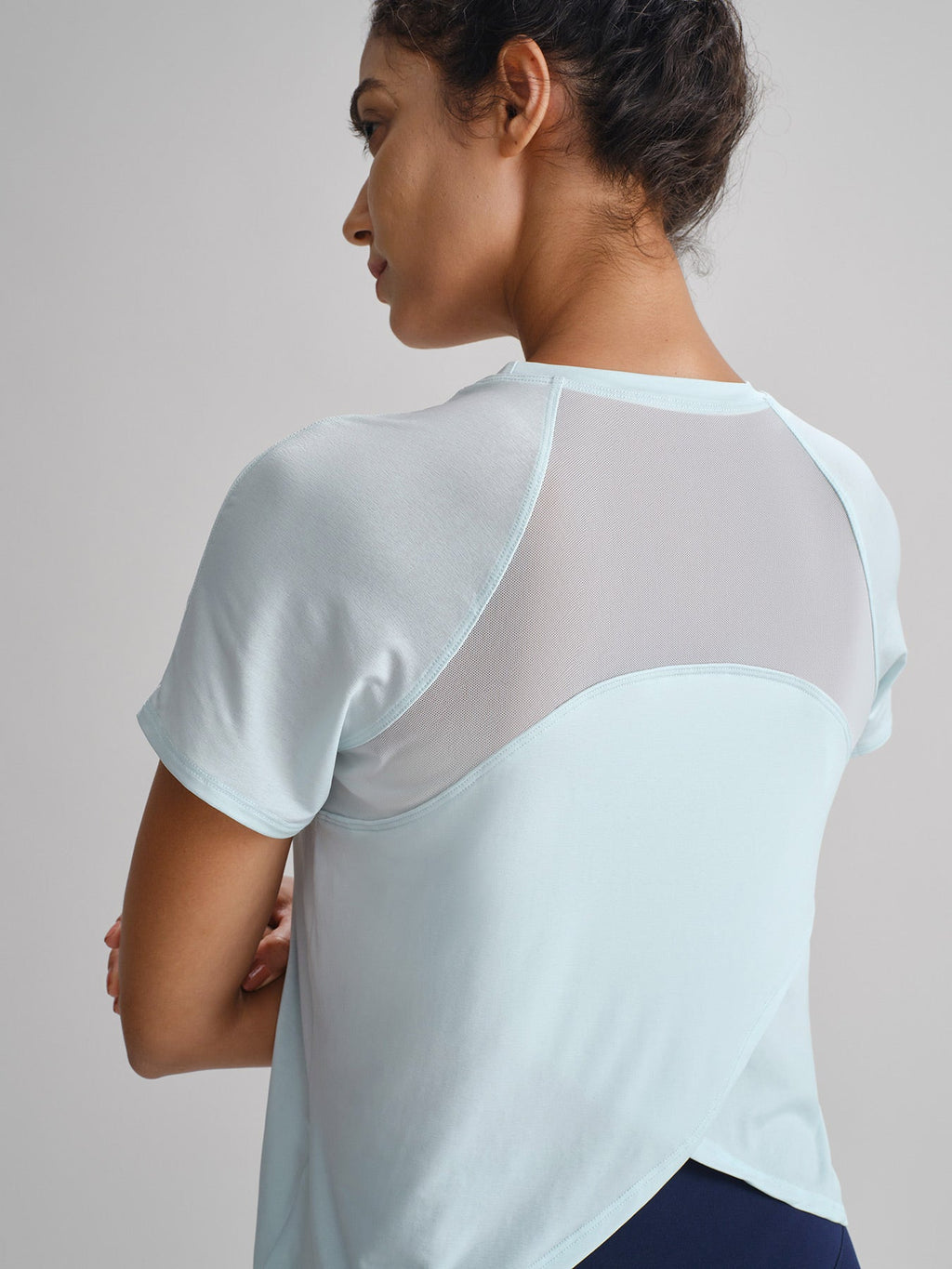 Premium Açık Mavi File Raglan Kol Tişört