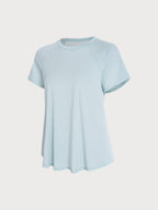 Premium Açık Mavi File Raglan Kol Tişört