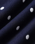 Mavi Bot Neck Puantiye Mini Elbise