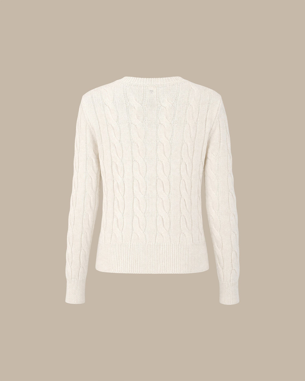 Off White Dokulu Düğmeli Triko Hırka