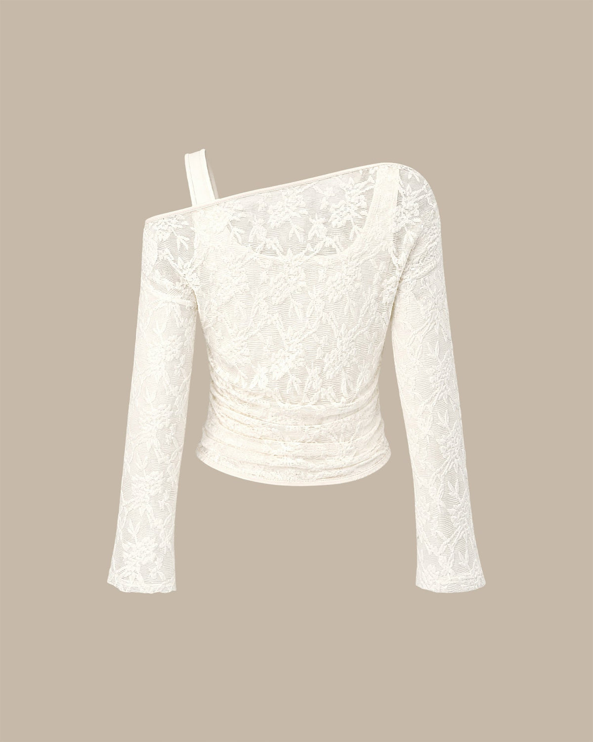 Off White Tek Omuzlu Dokulu Triko Tişört