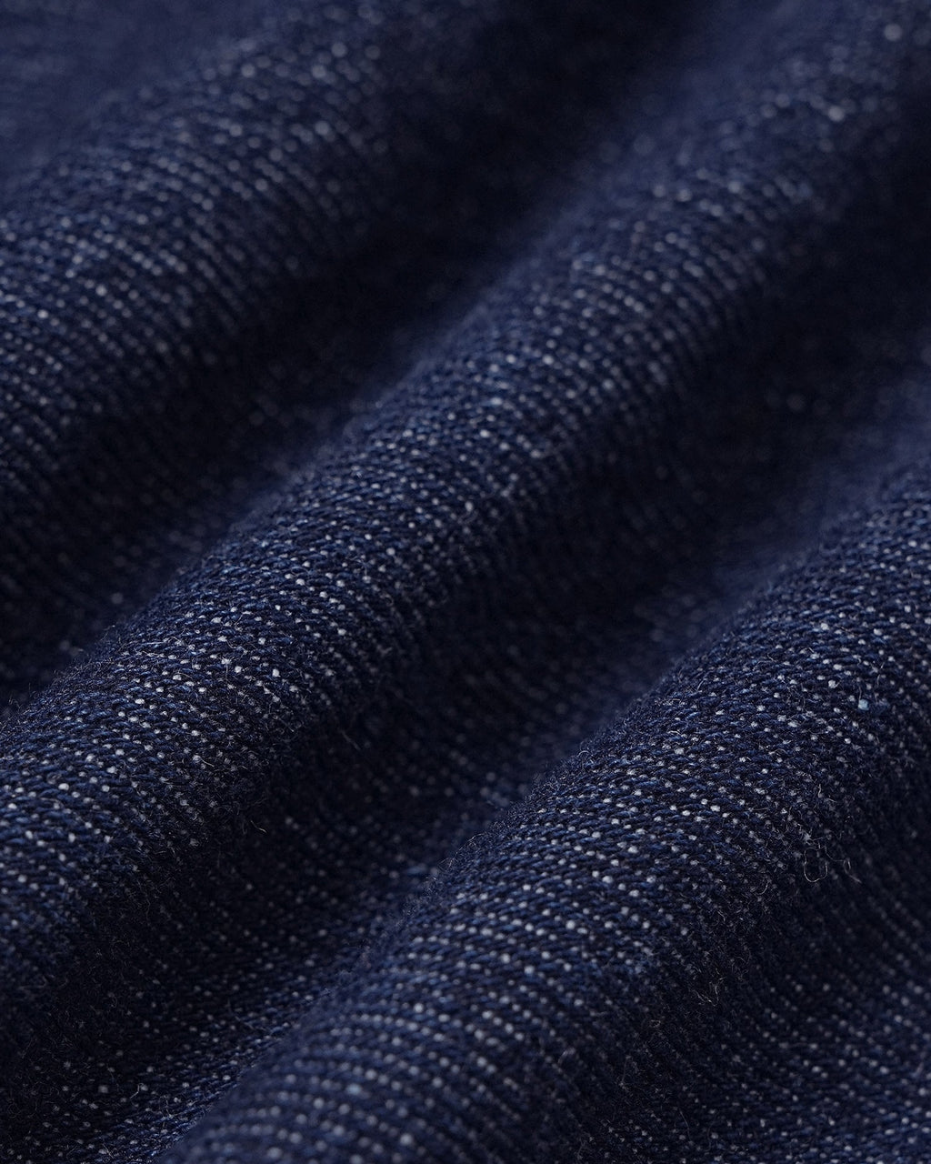 Mavi Yuvarlak Yaka Düğmeli Denim Bluz