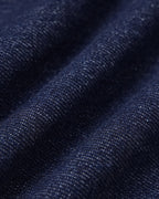 Mavi Yuvarlak Yaka Düğmeli Denim Bluz