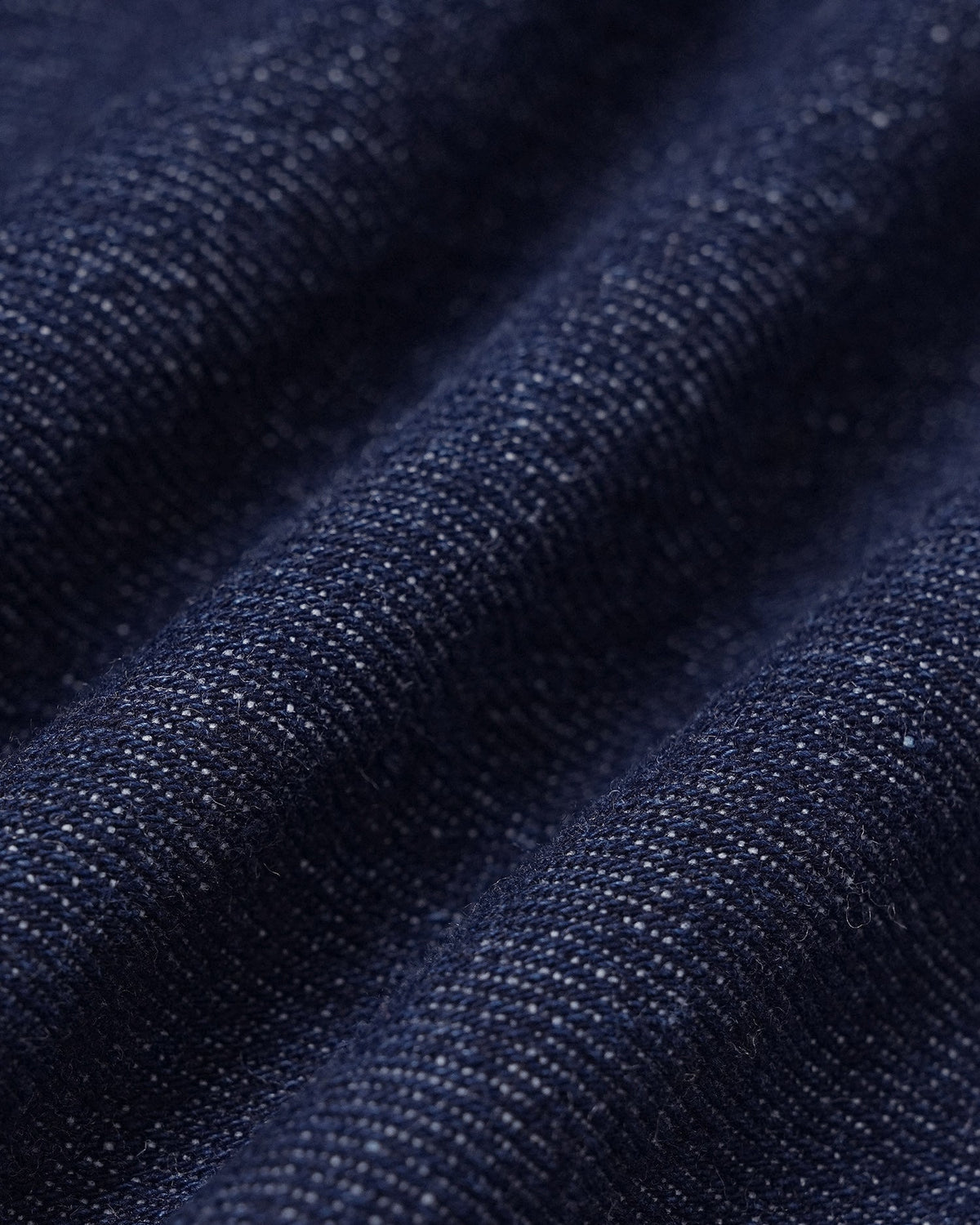Mavi Yuvarlak Yaka Düğmeli Denim Bluz