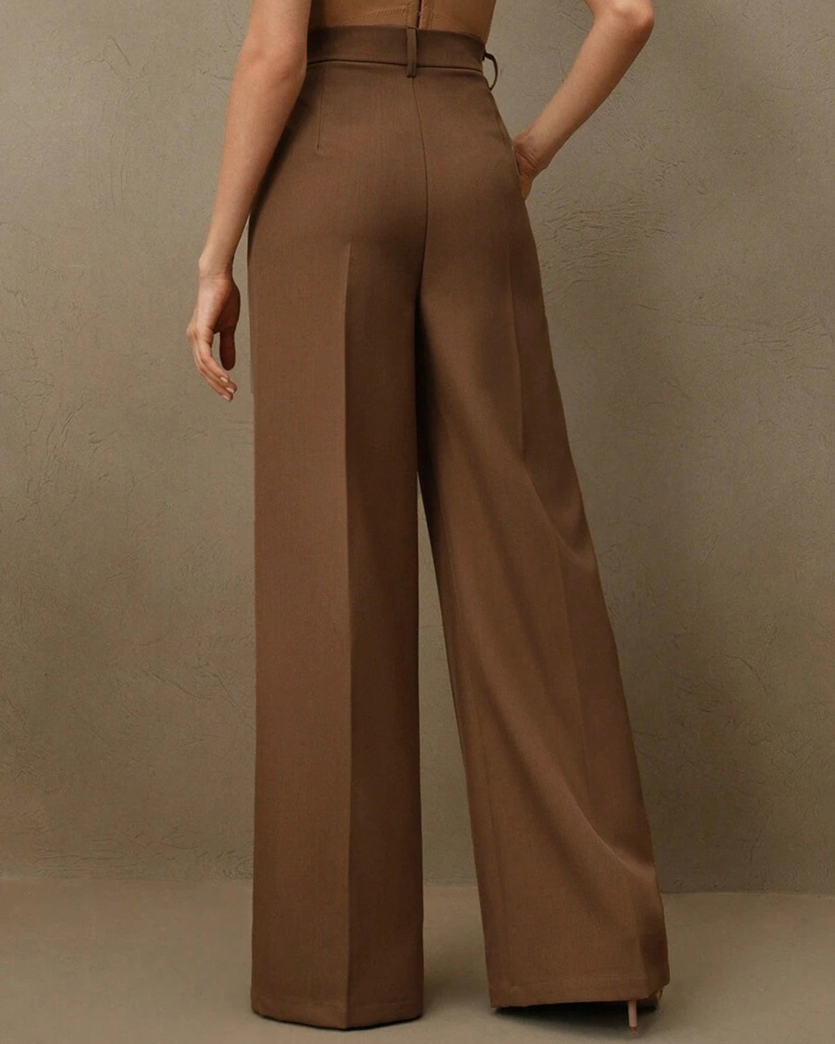 Karamel Natural Bel Düz Pantolon