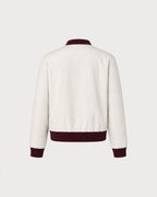 Off White Fermuarlı Cepli Kontrast Ceket