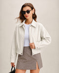 Off White Fermuarlı Cepli Ceket