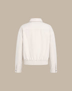 Off White Fermuarlı Cepli Ceket
